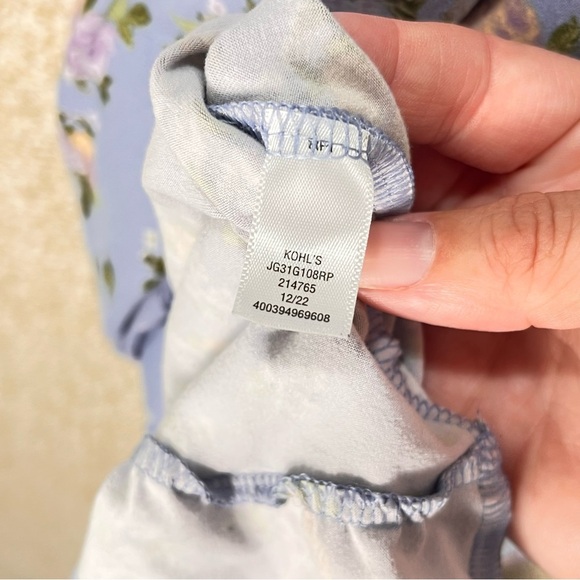 Imperfect floral mini dress stretchy short sleeved ruffle hem sundress SO large - Picture 5 of 13